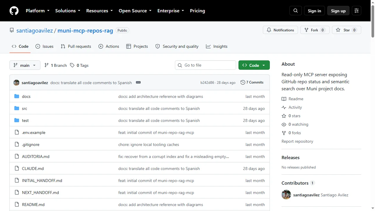 Repo RAG MCP Server — GitHub repository